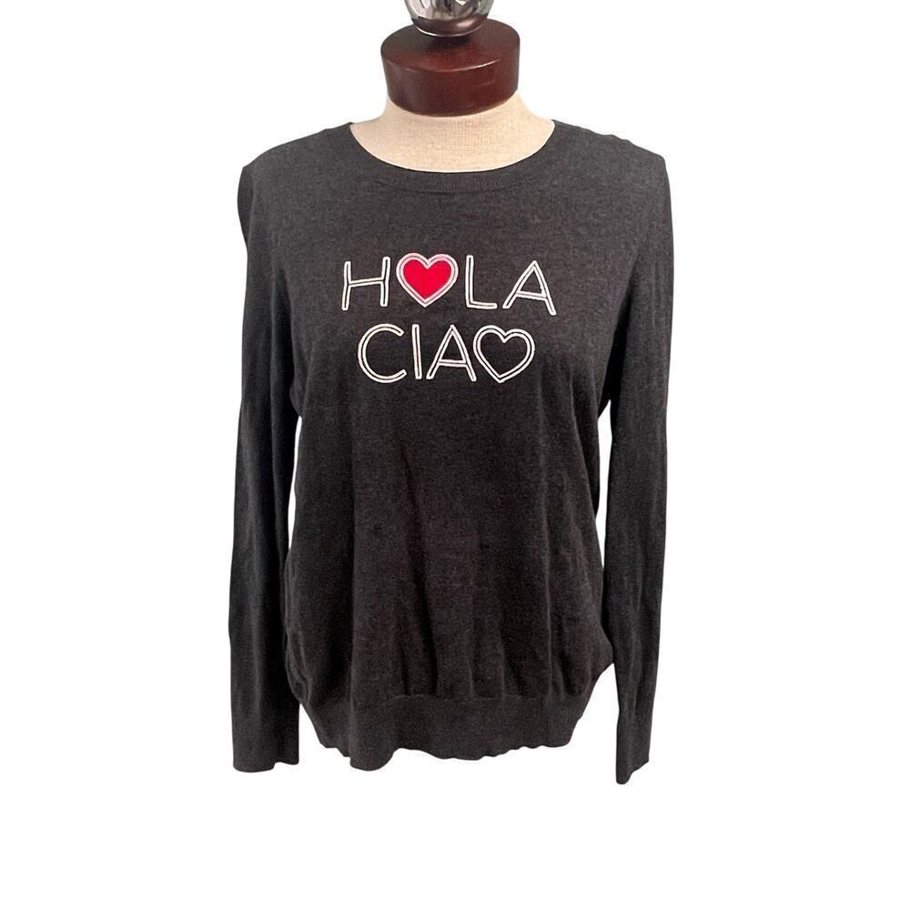 Banana Republic Hola Ciao Knit Heart Sweater Size Medium Soft Essential
